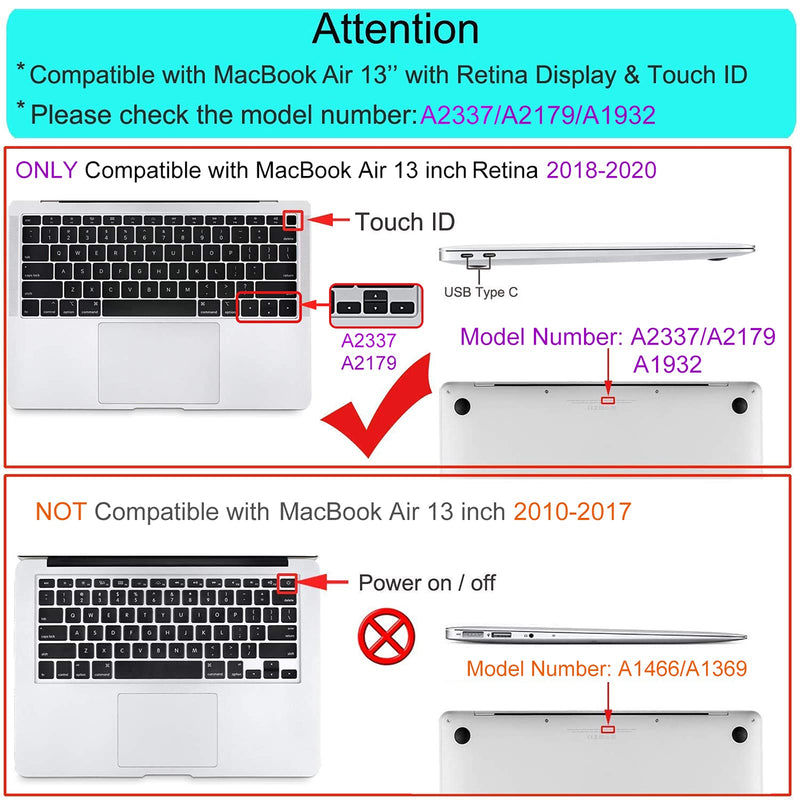 MOSISO Compatible with MacBook Air 13 inch Case 2020 2019 2018 Release A2337 M1 A2179 A1932 Retina, Plastic Creative Wave Marble Hard Shell&Sleeve Bag&Keyboard Skin&Webcam Cover&Screen Protector, Blue - LeoForward Australia