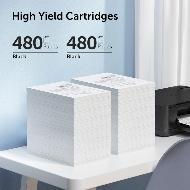  [AUSTRALIA] - 65XL Black Ink Cartridge Compatible with HP Ink 65 Black Work with Deskjet 3755 3700 2600 3752 2652 2655 3722, Envy 5055 5000 5052 5070 5014, AMP 100 120 125 130 Printer (2 Black)