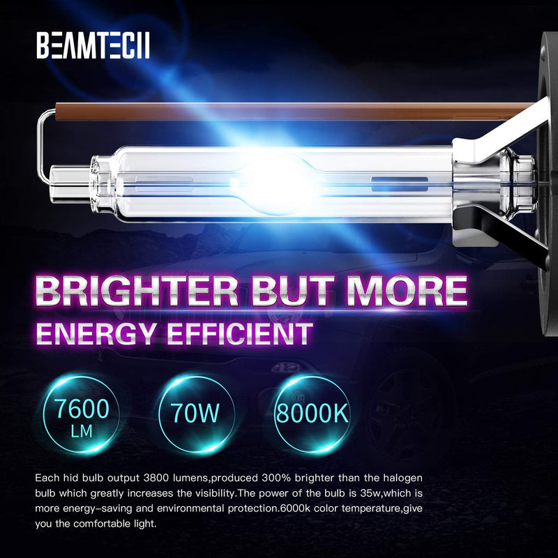 BEAMTECH D2S HID Bulbs, Xenon Headlight Replacement Bulb 35W 8000K Pack of 2 - LeoForward Australia