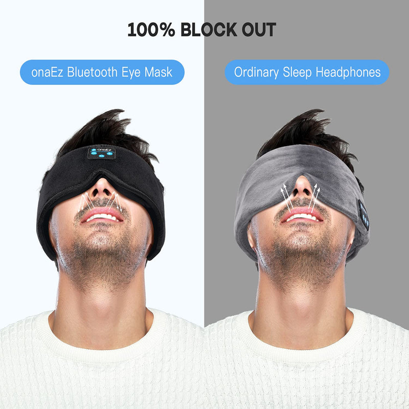  [AUSTRALIA] - Sleep Headphones, onaEz 2021 Bluetooth 5.0 3D Sleep Mask, Wireless Washable Sleeping Headphones with Adjustable Stereo Speakers Microphone Handsfree for Insomnia Nap Travel