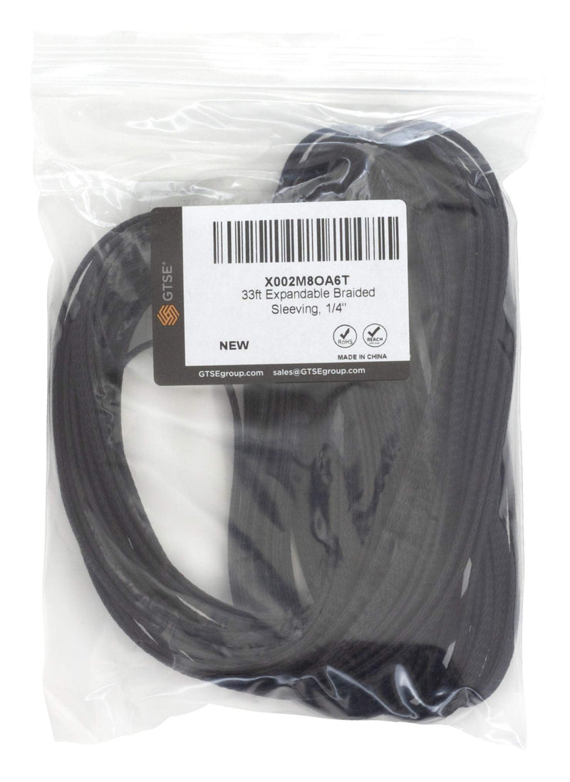  [AUSTRALIA] - GTSE 32ft Expandable Braided Cable Sleeve, 1/4" Diameter, Wire Loom Tubing for Cable Management and Protection 1/4"