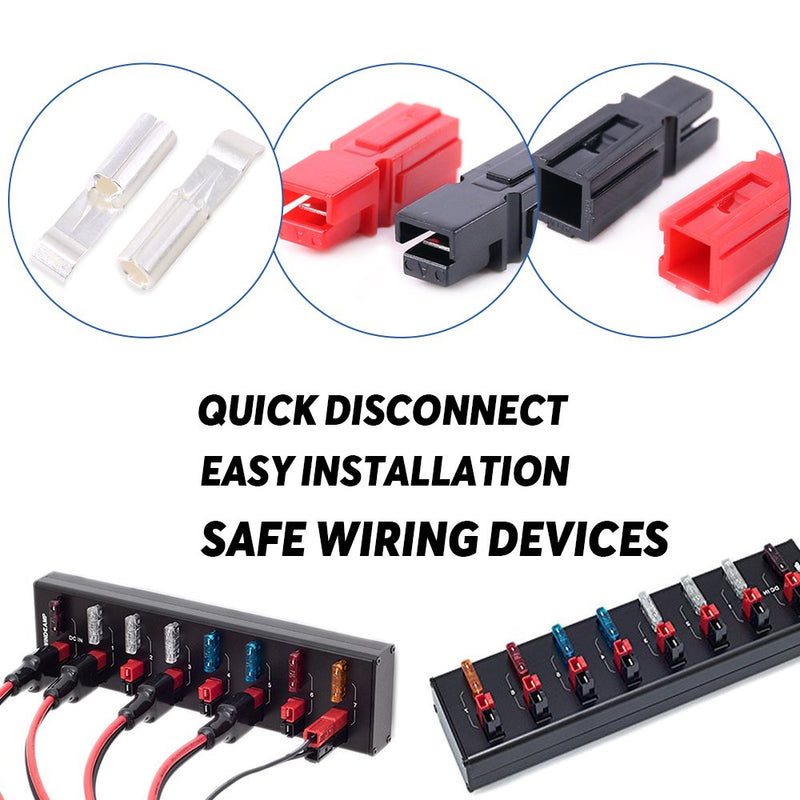 Glarks 10 Pair 30AMP Quick Disconnect Power Terminals Connectors, Red Black Quick Connect Battery Connector Modular Power Connectors Set - LeoForward Australia