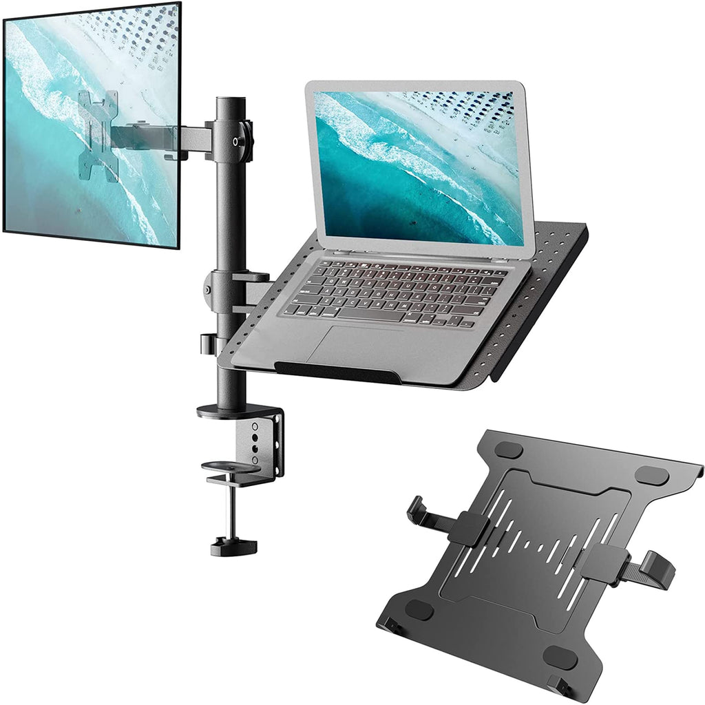  [AUSTRALIA] - WALI Bundle – 2 Items: Laptop and Monitor Mount Stand and Universal Adjustable Laptop Holder Tray