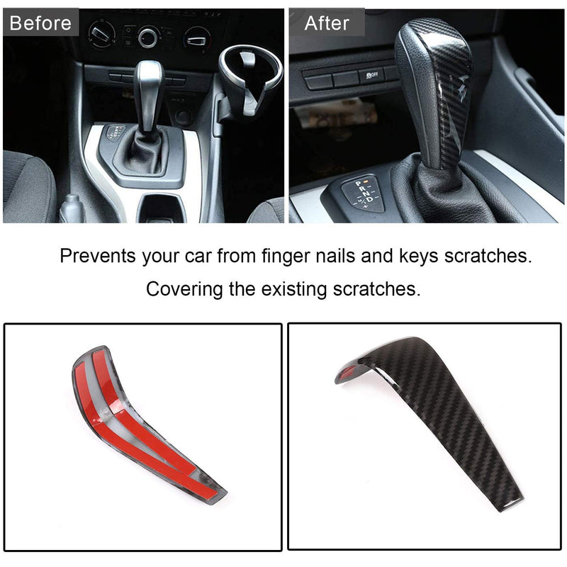 GDR Car Center Control Gear Shift Knob Head Frame Cover Sticker Interior Trim Replacement for BMW E87 E90 E92 E93 1 3 Series Old Model Carbon Fiber Style - LeoForward Australia