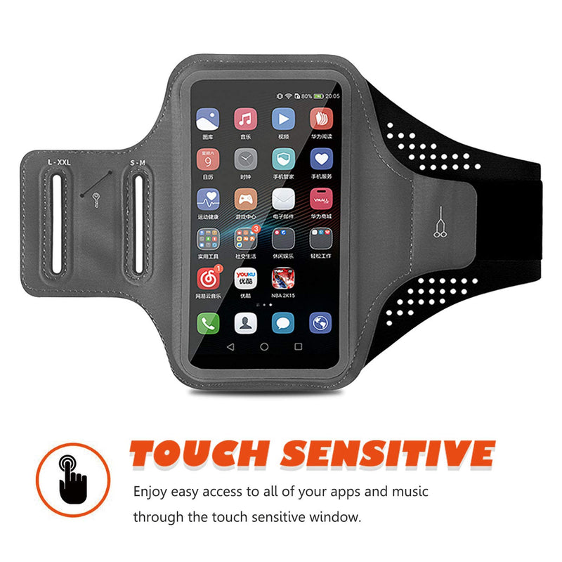 MOVOYEE Armband for Cell Phone Running Armband iPhone Armband 12 11 Pro Max Xs Xr X 8 7 6 Plus SE/Smartphone,Phone Armband Phone Holder for Workout/Sport/Exercise/Fitness/Jogging/Gym Touch ID Sleeve 01 Grey-Black - LeoForward Australia