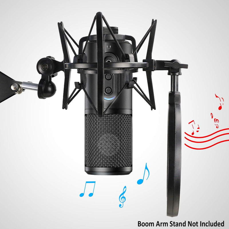  [AUSTRALIA] - ATR2500X Shock Mount with Pop Filter, Windscreen and Shockmount to Reduce Vibration Noise Matching Mic Boom Arm Stand for Audio-Technica ATR 2500X and ATR2500 USB Condenser Microphone by YOUSHARES