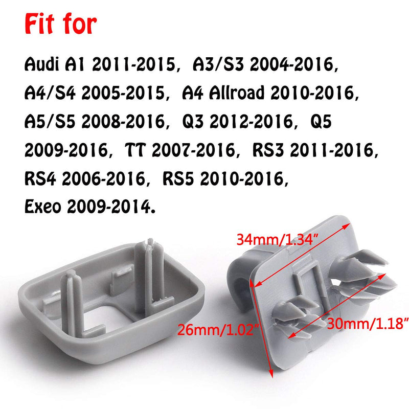  [AUSTRALIA] - Porpor Booya 2-Pack Interior Sun Visor Hook Clip Bracket for Audi A1 A3 A4 A5 Q3 Q5(8E0 857 562) (Grey) Grey