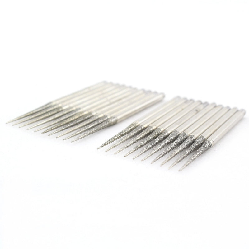  [AUSTRALIA] - JINGLING 2.35mm Diamond Grinding Head Tapered Bits Carving Burrs Pack of 30Pcs