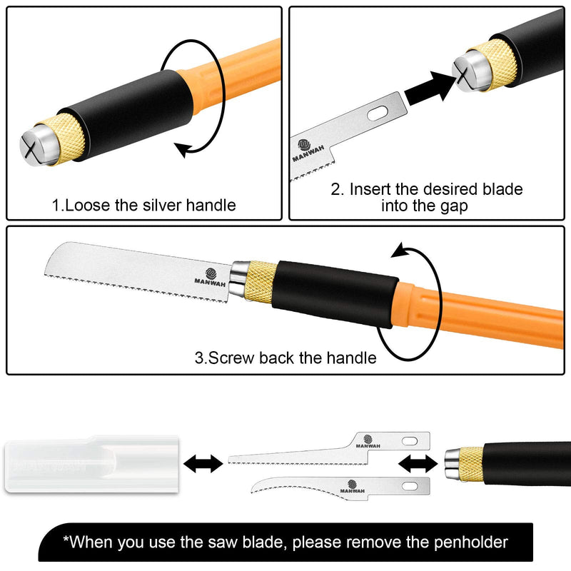  [AUSTRALIA] - Mini Hand Saw Model Craft Tools Modelling Knife Hobby DIY Razor Saw Hacksaw Tool Kit with 9 Pieces Craft Blades for Hand Cutting Tree Limbs and Branches