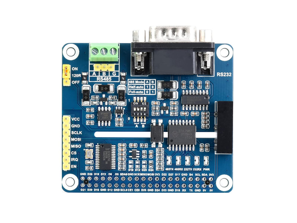  [AUSTRALIA] - Isolated RS485 RS232 Expansion HAT Board for Raspberry Pi 4B/3B+/3B/2B/Zero/Zero 2 W/Zero 2 WH, SPI Control Onboard Protection Circuits