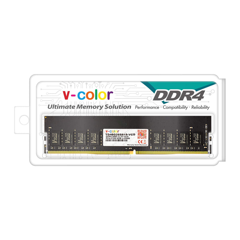  [AUSTRALIA] - v-Color DDR4 8GB (8GBx1) 2666MHz (PC4-21300) CL19 Standard Desktop Computer PC Ram Memory Module Non ECC Unbuffered DIMM 1.2V(TD48G26S819-VC) 8GB(8GBx1)-2666MHz Standard-Single Channel U-DIMM