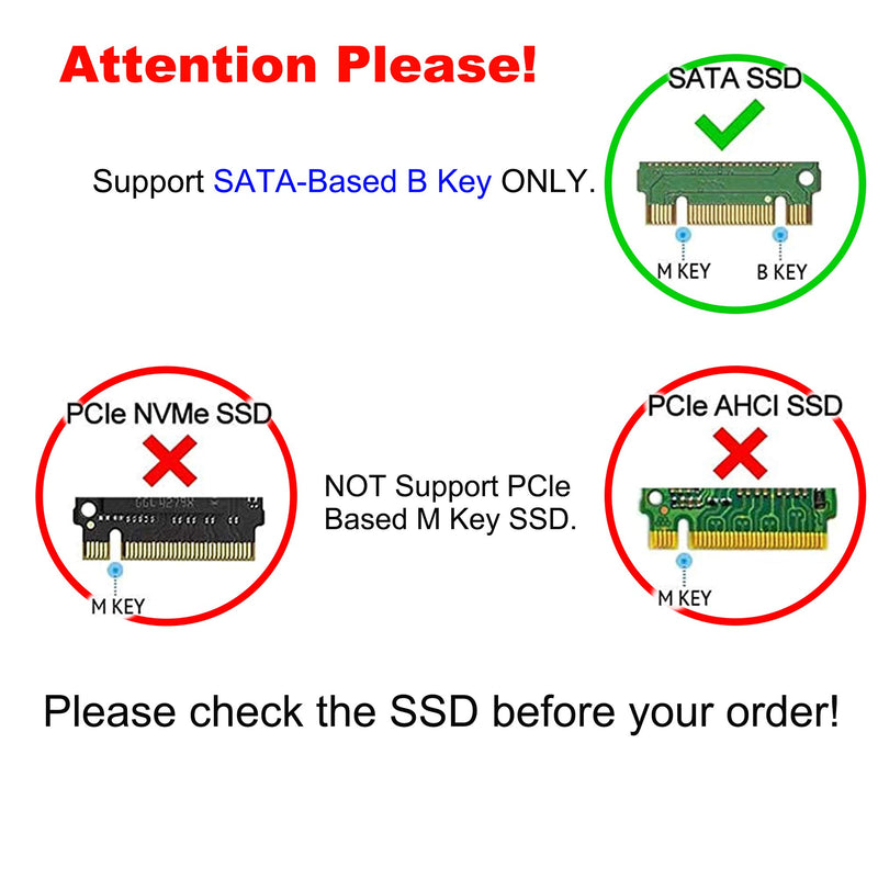 M.2 to 2.5 inch SATA Enclosure Adapter,M.2 (NGFF) SSD to SATA III Hard Drive Enclosure,B and M Key SATA Converter to SATA 3.0 Card,Support 2230 2242 2260 2280 Hard Drive with 7mm Case - LeoForward Australia