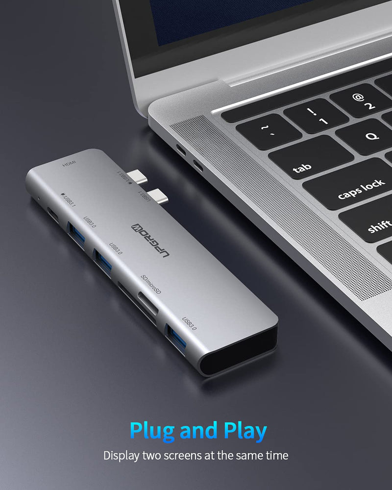 UPGROW USB C Hub, Type C Hub Adapter, MacBook Pro Accessories with 3 USB 3.0 Ports, 4K@30Hz HDMI,TF/SD Card Reader, USB-C PD Docking for MacBook Pro 13″ 15″ 16″2017-2020 & MacBook Air 2020/2019/2018 - LeoForward Australia