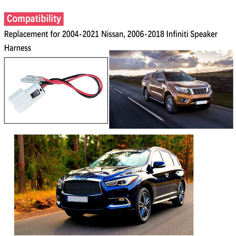  [AUSTRALIA] - 4Pcs Speaker Harness Replacement for Nissan Wire Harness 2004-2013 2014 2015 2016 2017 2018 2019 2020 2021, Infiniti Speaker Adapter 2006-2018 Car Speaker Connector Harness Adapter