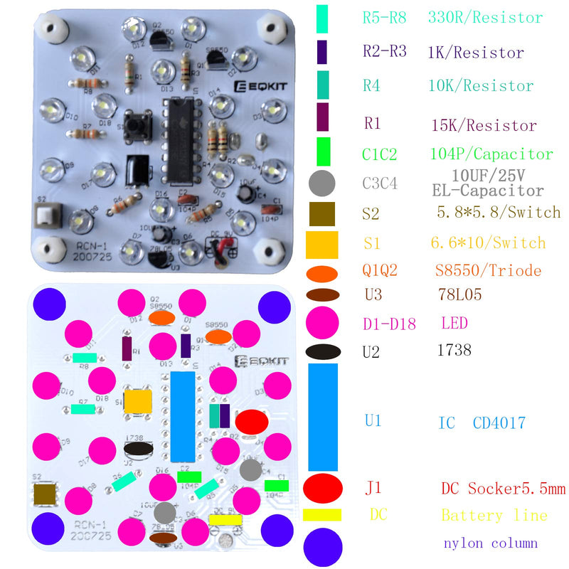  [AUSTRALIA] - Gikfun Remote Control LED Night Light DIY kit Soldering Practice PCB Board Lamp DIY Kit for Beginners, Students EK1329