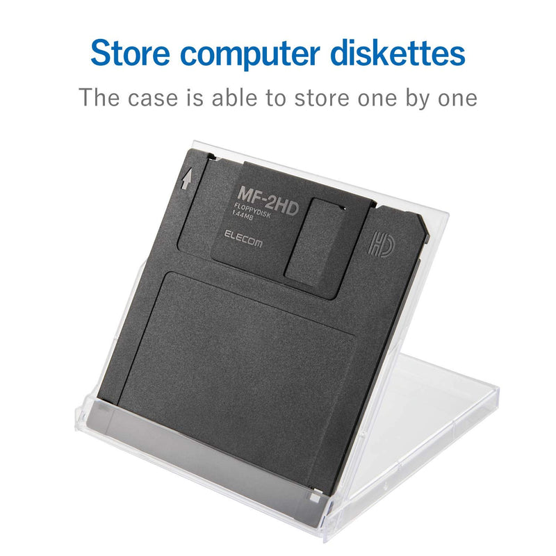 Elecom 3.5" Computer Floppy Disk Case / 10 Pack/Plastic Material/Secure Your Data/Data Strage/Transparent PK-10 - LeoForward Australia