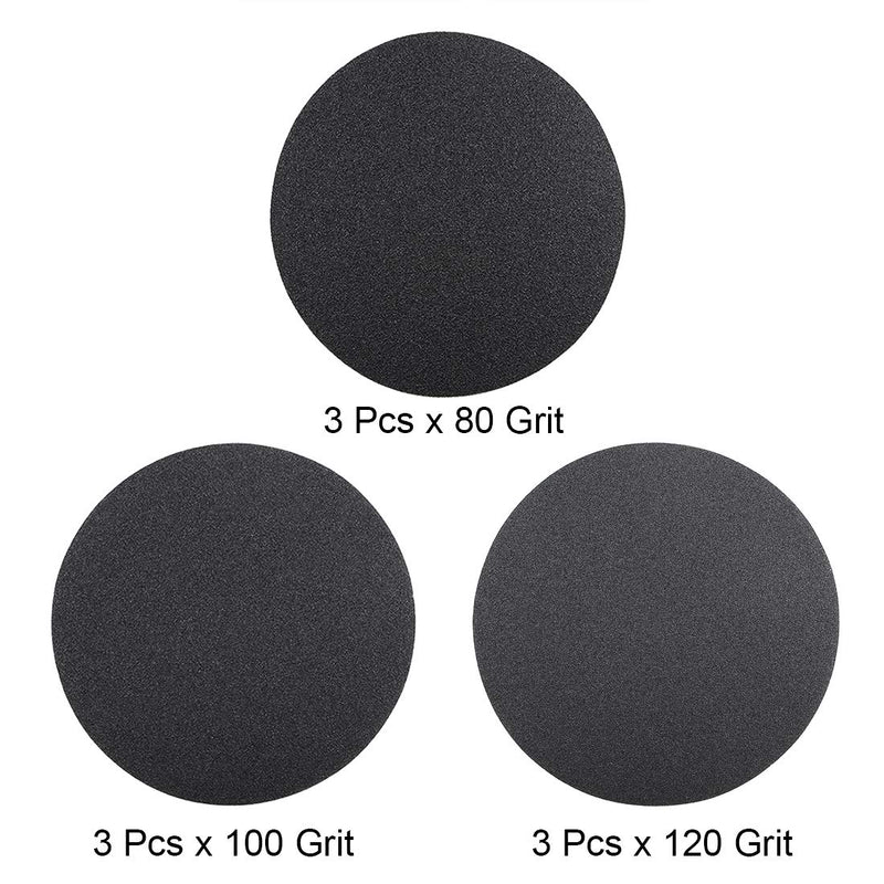  [AUSTRALIA] - uxcell 6-Inch Hook and Loop Sanding Disc Wet/Dry Silicon Carbide 80/100/120 Grit Assorted 9 Pcs