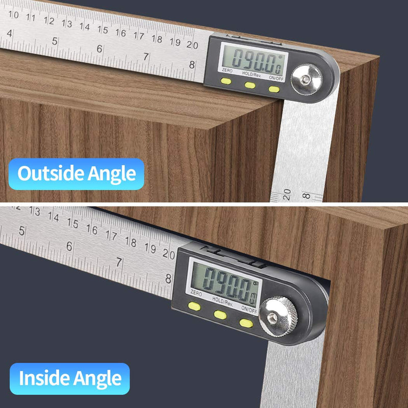  [AUSTRALIA] - Protractor Digital Angle Ruler with LCD Display Stainless Steel Angle Measurement Angle Display for Woodworking Home Work Craftsmen, 360° Angle Measuring, Hold Function 400 mm Style 1
