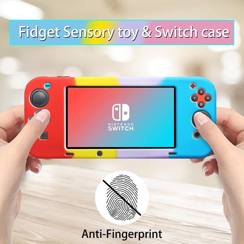  [AUSTRALIA] - ATESSON Pop Bubbles Silicone Case Compatible with Nintendo Switch 6.2, Anti-Anxiety Toy for Kids and Adult (Red) Red