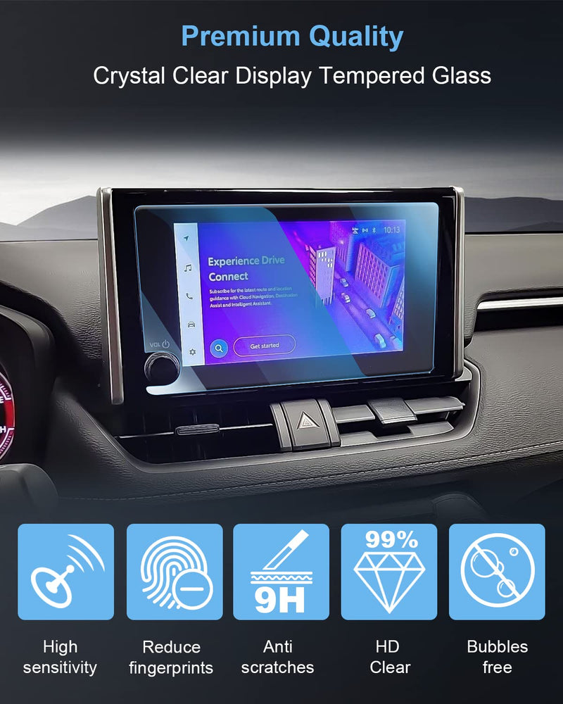  [AUSTRALIA] - WEIPIN 8" Car Screen Protector 【Smooth as Silk】 for 2023 Toyota RAV4 Accessories GPS Navigation Tempered Glass Compatible with 2023 RAV 4 - HD Clear RAV4 8"-Clear