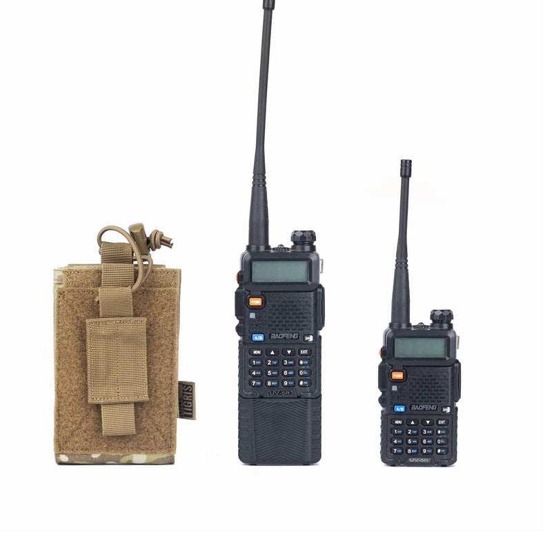  [AUSTRALIA] - OneTigris MOLLE Radio Pouch, Open Top Adjustable Two Way Radio Holder for BaoFeng UV-5R BF-F8HP Walkie Talkie, Rifle AR Mags Multicam