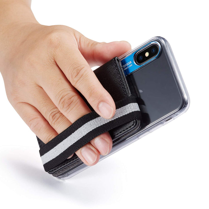 Card Holder for Back of Phone,Flip Cell Phone Stick On Wallet Pocket for iPhone,Android and Smartphones,Black - LeoForward Australia