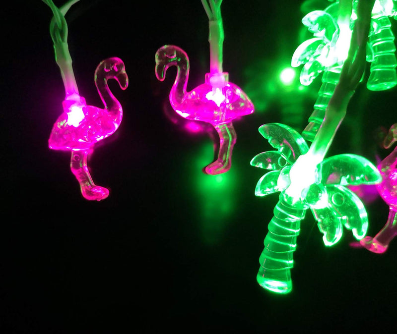  [AUSTRALIA] - WIND Flamingos and Coconut Tree USB Charging Cable, LED Christmas Light Phone Charging Cable, USB Lightning Cable, Phone 5 6 7 8 X XR XS 11 Pro Max iPad, 8 LED Pink and Green, 50 inch Flamingos Coconut Tree-Pink Green