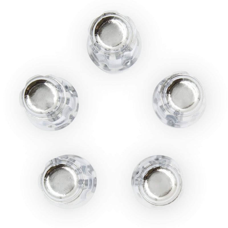 Wheel Accessories Parts Set of 20 1.38" Long Car Lug Nut Closed End Bulge Acorn Spline Lug Nuts Cone Seat Locking with Key (M12 x 1.50, Chrome) M12 x 1.50 - LeoForward Australia