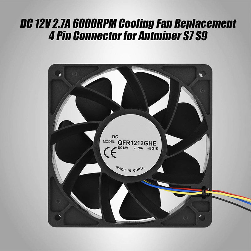  [AUSTRALIA] - fosa DC 12V 2.7A 6000RPM Cooling Fan Replacement 4 Pin Connector for Antminer S7 S9 with Speed Sensor Server Inverter Axial Case Cooling Fan,CPU Cooling Fan, Bearing Fan