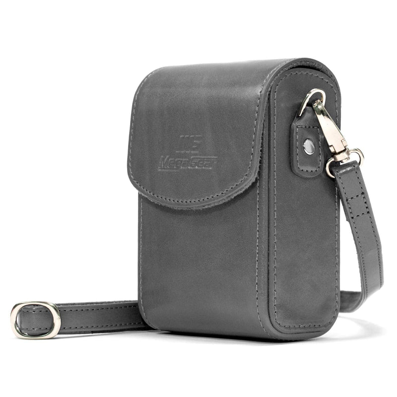  [AUSTRALIA] - MegaGear Leather Camera Case with Strap compatible with Panasonic Lumix DC-ZS80, DC-ZS70, DMC-LX10, DMC-ZS60, DMC-ZS100, Gray (MG1213)