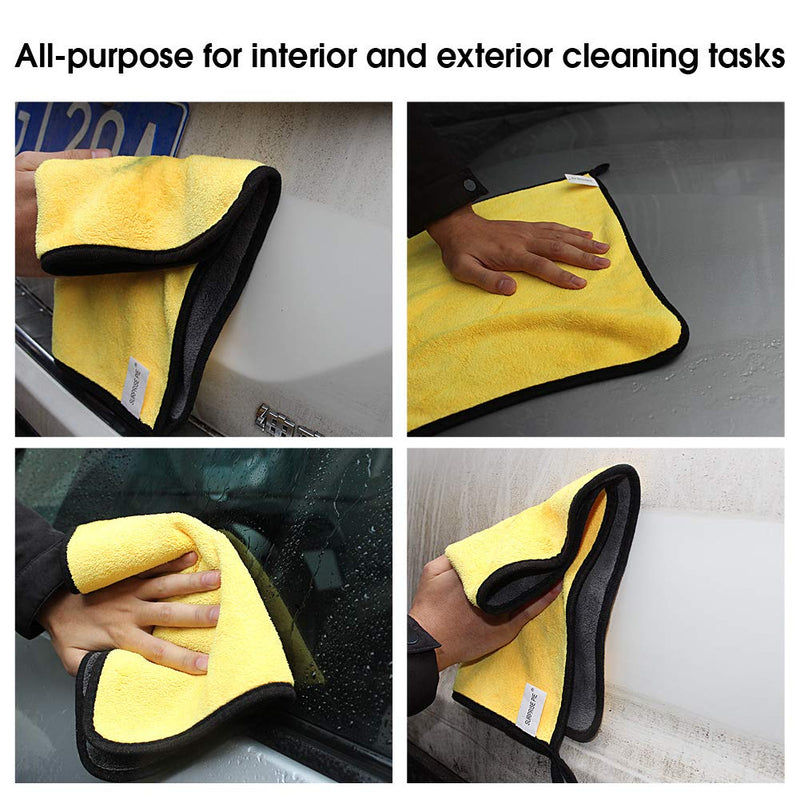  [AUSTRALIA] - SURPRISE PIE Extra Thick Microfiber Cleaning Cloths 16"x12" 2 Pack All-Purpose Absorbent Car Drying Wash Soft Reusable Detailing Polishing Towel Micro Fiber Towel Lint Free Streak Free