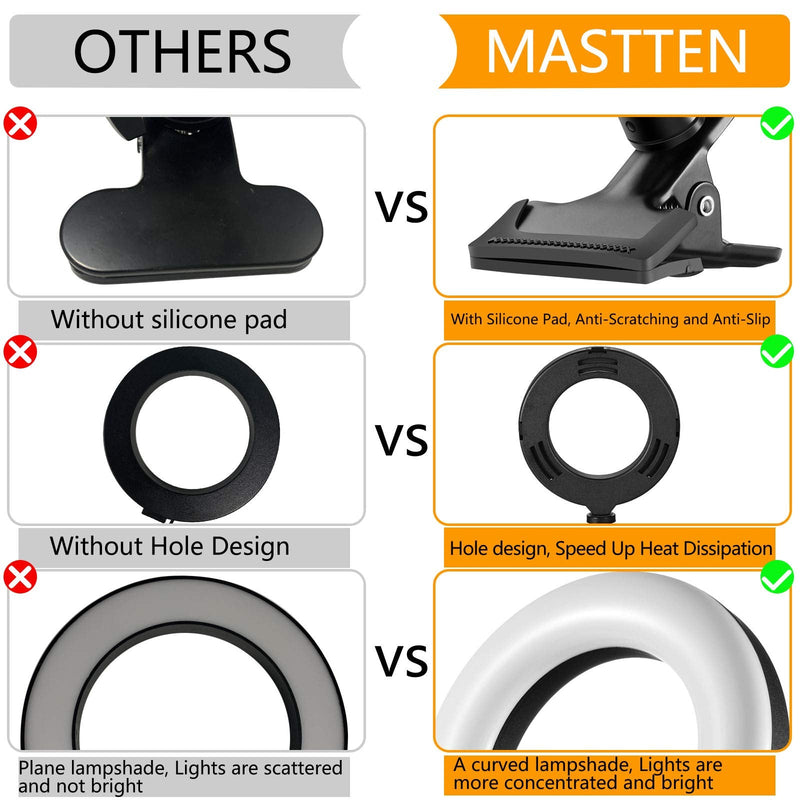  [AUSTRALIA] - Mastten Ring Light for Laptop Phone, 6" Mini Ring Light with Clip Clamp Mount, Video Conference Lighting with Bluetooth Remote/Phone Holder/Tripod, for Zoom Meetings, Makeup, YouTube, TIK Tok, Vlogs