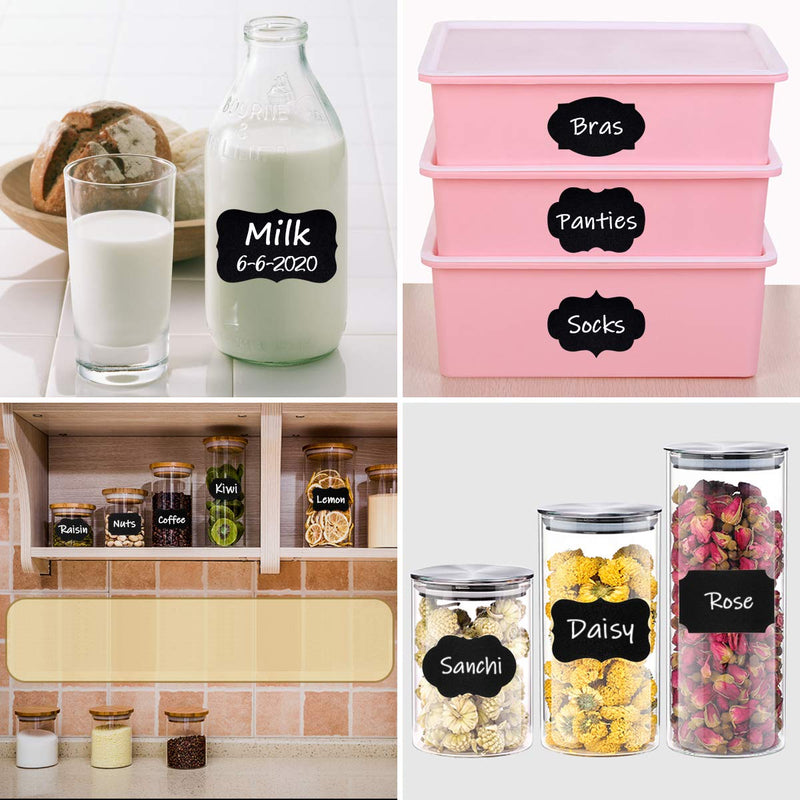 Wisdompro 134 Chalkboard Labels with 2 Markers, Removable and Waterproof Blackboard Stickers for Mason Jars, Glass, Bottle, Container, Canister, Storage Bins and Pantry, Organize Your Home and Kitchen - LeoForward Australia