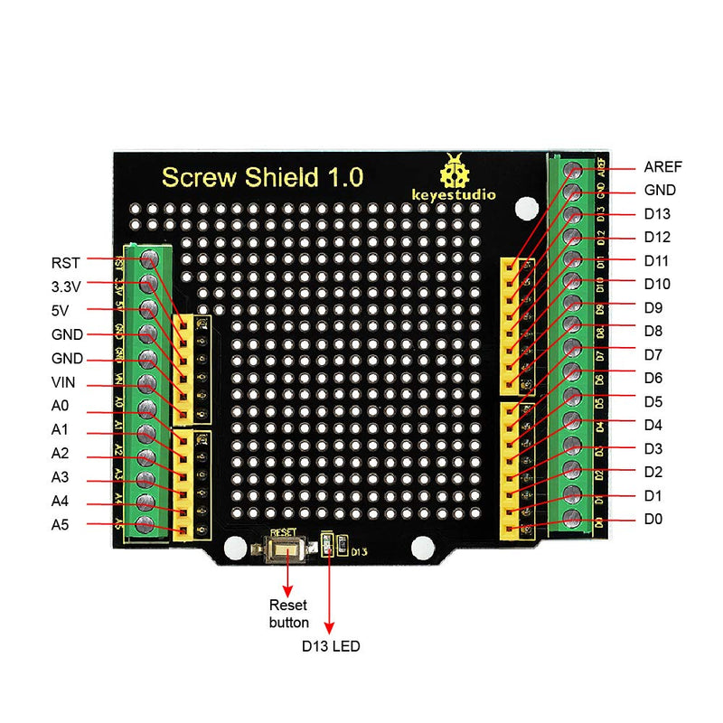  [AUSTRALIA] - KEYESTUDIO Proto Screw Shield for Arduino R3, Proto Shield Terminal Prototype Expansion Board for Arduino Un0 R3 option 1
