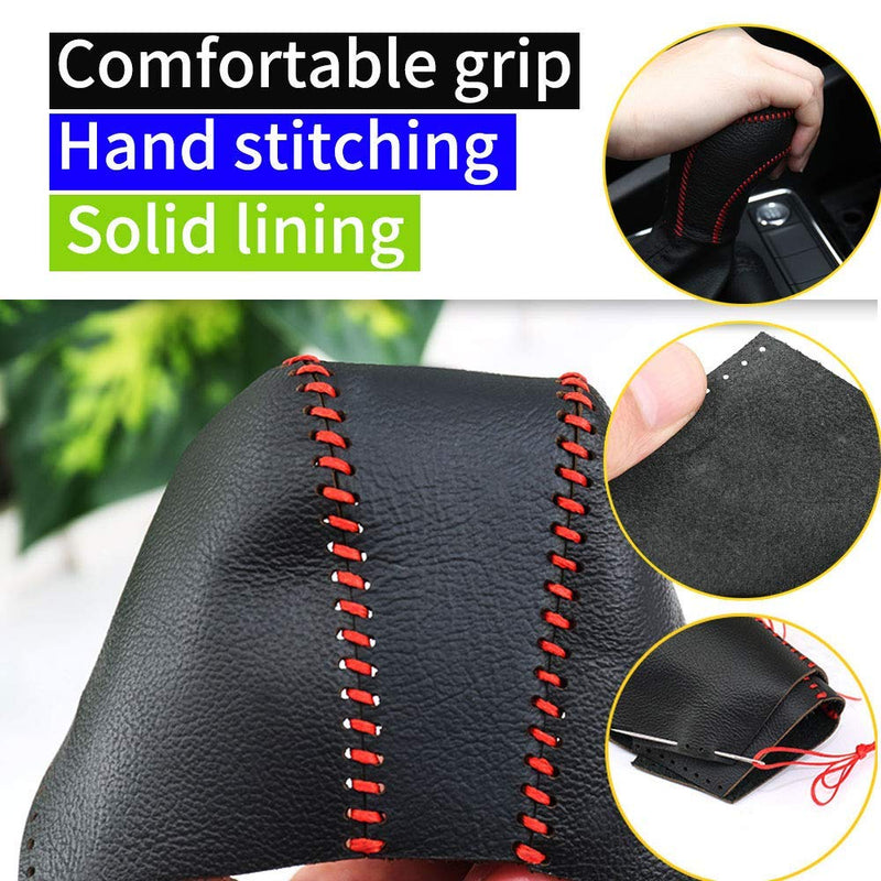  [AUSTRALIA] - Maite Hand Sew Non-slip Leather Car Gear Shift Knob Cover 5 Speed Manual Transmission for Honda Ciimo 2011-2015 Car Styling Red Line Type A