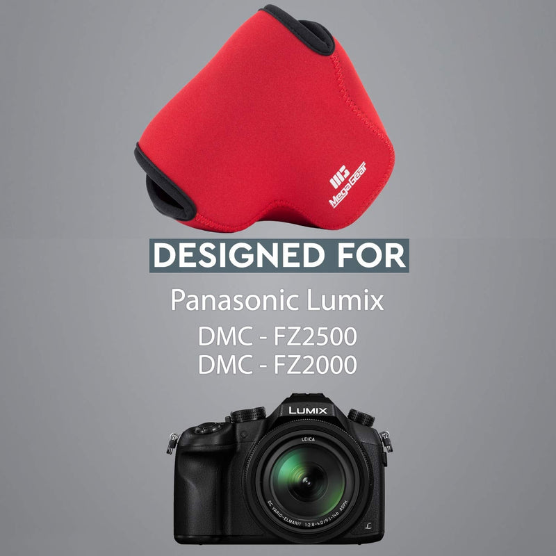  [AUSTRALIA] - MegaGear MG450 Panasonic Lumix DMC-FZ2500, DMC-FZ2000, DMC-FZ1000 Ultra Light Neoprene Camera Case - Red