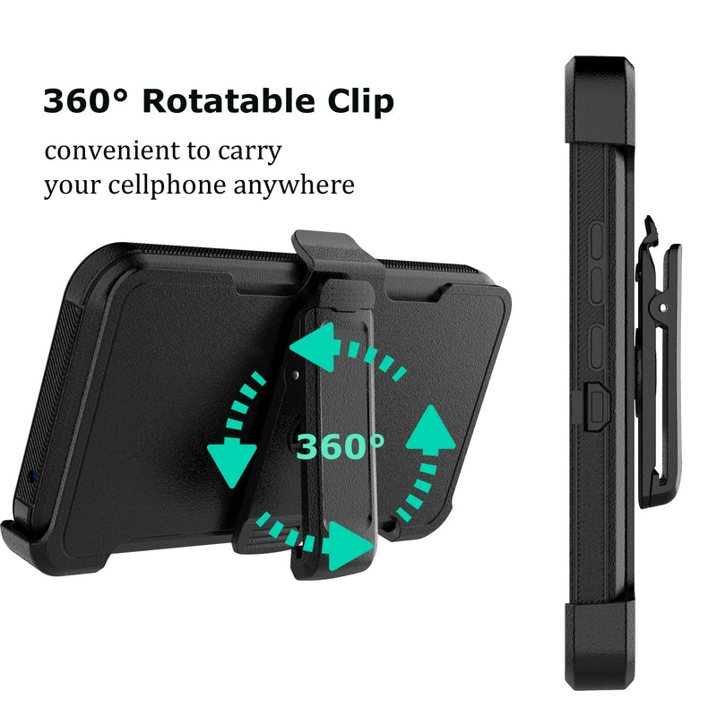  [AUSTRALIA] - Takfox Galaxy A54 5G Case, for Samsung A54 5G Belt Clip Holster Phone Case with [Built-in Screen Protector] Kickstand Protective Rugged Heavy Duty Shockproof Dustproof Durable Cover-Black/Black Black/Black