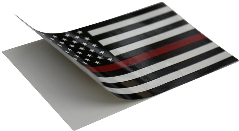  [AUSTRALIA] - Thin Red Line Flag Decal - 3x5 in. Black White and Red American Flag Sticker for Cars Trucks and SUVs - In Support of Firefighters and EMTs (1-Pack) 1 Pack