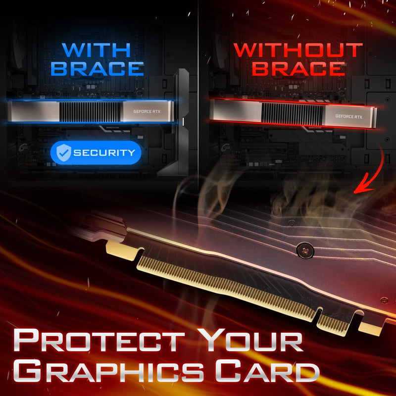  [AUSTRALIA] - Antec RGB GPU Support Bracket, Graphics Card Holder, Addressable RGB 5V 3PIN RGB Connector (Black) ARGB Black