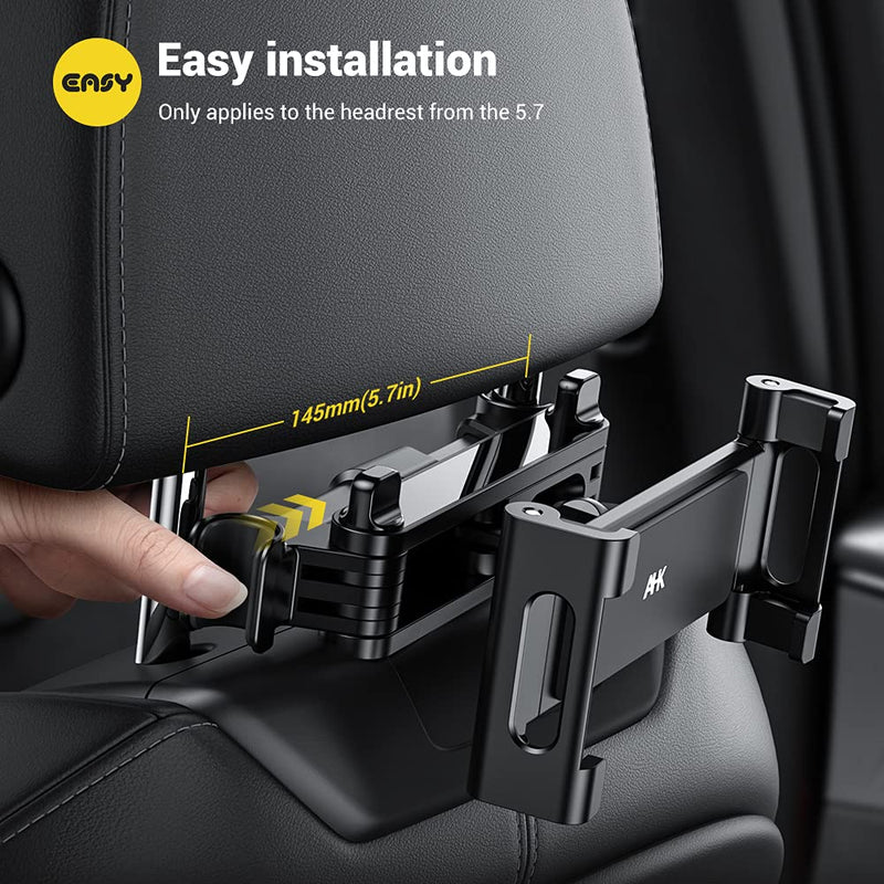  [AUSTRALIA] - Car Tablet Holder, Headrest Tablet Mount - AHK Headrest Stand Cradle Compatible with Devices Such as iPad Pro Air Mini, Galaxy Tabs, Other 4.7 -12.9" Cell Phones and Tablets