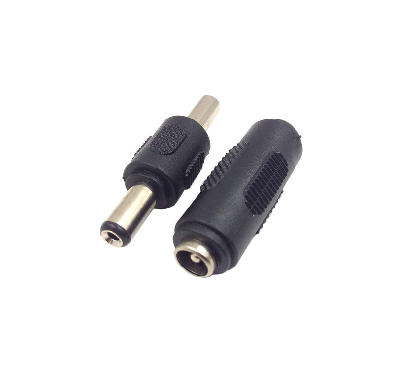  [AUSTRALIA] - Qaoquda DC 5.5 x 2.1mm Power Adapter, (2 Pairs) DC Power 5.5mm x 2.1mm Female to Female Coupler, Male to Male Coupler, for LED/CCTV Camera