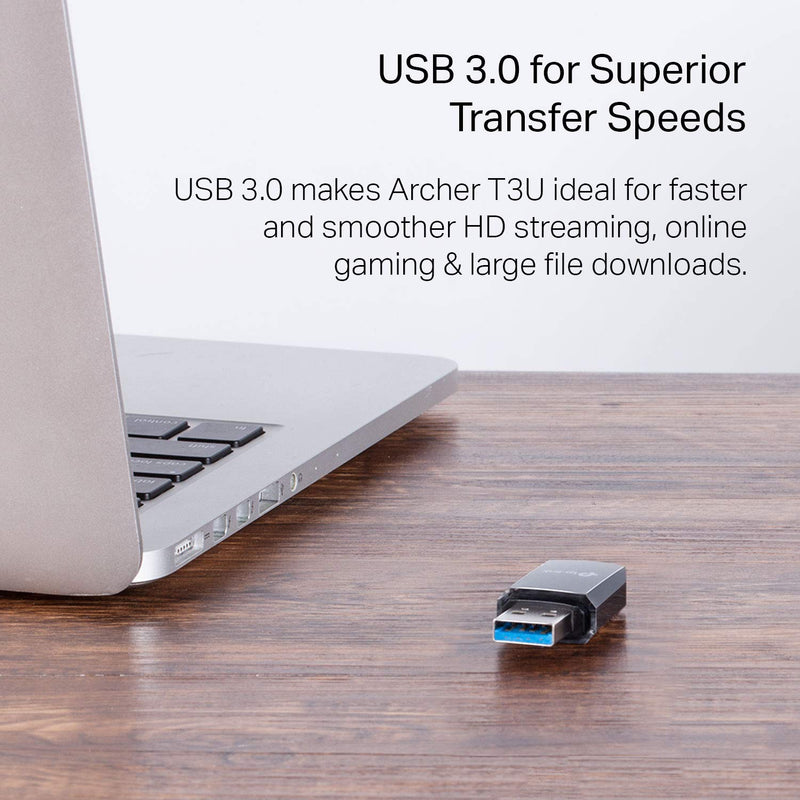 TP-Link AC1300 USB WiFi Adapter(Archer T3U)- 2.4G/5G Dual Band Wireless Network Adapter for PC Desktop, MU-MIMO WiFi Dongle, USB 3.0, Supports Windows 10, 8.1, 8, 7, XP/Mac OS X 10.9-10.14 - LeoForward Australia