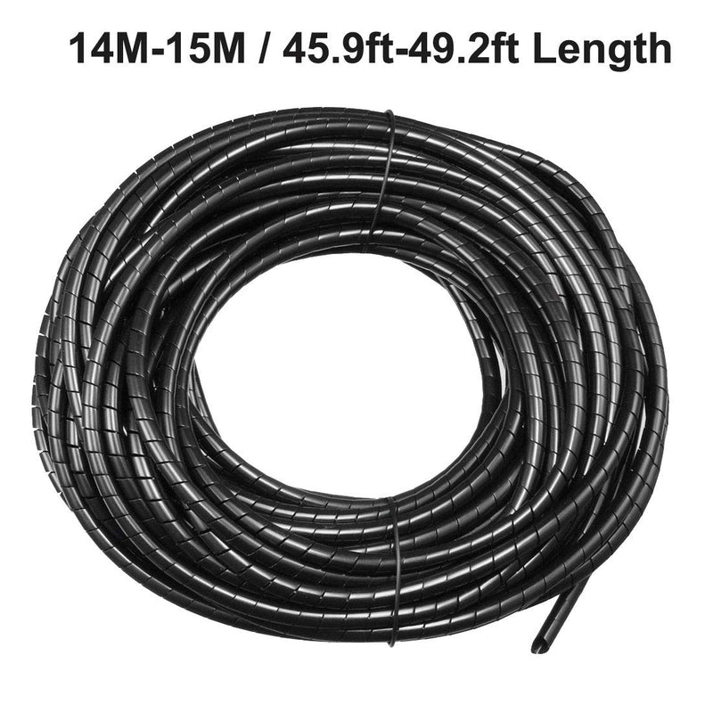  [AUSTRALIA] - uxcell Spiral Wire Wrap Cable Wrap Cord 1/4-inch x 14m Black PE Polyethylene Tubing for Computer Cable