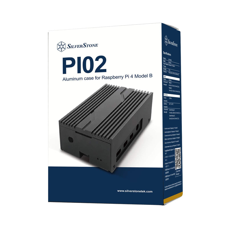  [AUSTRALIA] - PI02 SilverStone Technology Aluminum case for Raspberry Pi 4 Model B (CS-PI02B)