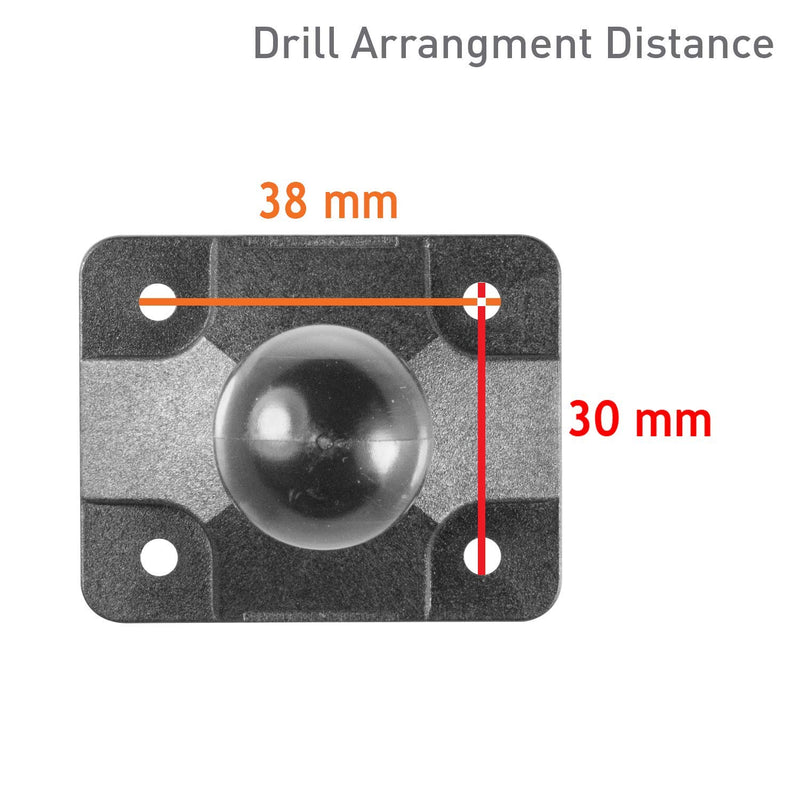 iBOLT 25mm / 1 inch Composite AMPS Adapter Plate for Industry Standard Dual Ball Socket mounting arms 25mm Composite - LeoForward Australia