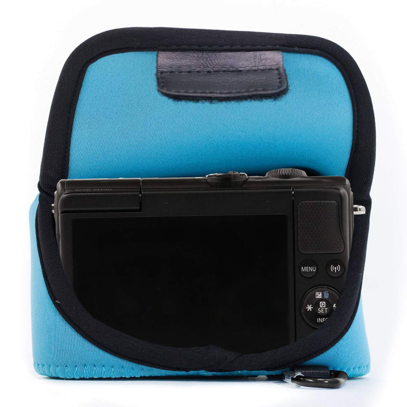  [AUSTRALIA] - MegaGear Canon EOS M100, M200 (15-45mm) Ultra Light Neoprene Camera Case, with Carabiner - Blue - MG1321