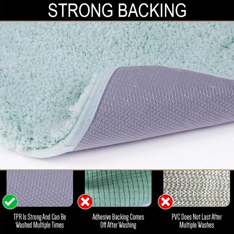  [AUSTRALIA] - Walensee Bathroom Rug Non Slip Bath Mat for Bathroom (16 x 24, Aqua) Water Absorbent Soft Microfiber Shaggy Bathroom Mat Machine Washable Bath Rug for Bathroom Thick Plush Rugs for Shower 16" x 24"