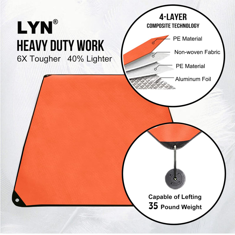  [AUSTRALIA] - Thickening Complex:LYN Multilayer Heavy Duty Emergency Survival Blanket-59.8"✖️83.9",Reflective Mylar Waterproof Windproof Thermal,for Rescue,Car Camping,Hiking,Bushcraft,Snowfield&Mountaineering. Orange - 2