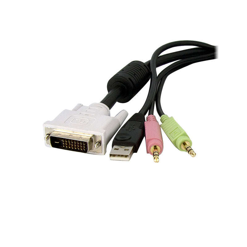  [AUSTRALIA] - StarTech.com 10 ft / 3m 4-in-1 USB Dual Link DVI-D KVM Switch Cable w/Audio & Microphone (DVID4N1USB10) 10 ft | DVI-D