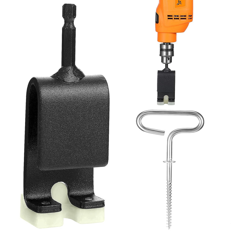  [AUSTRALIA] - Universal Ice Anchor Tool Power Drive Drill in Your Heavy Duty Spiral Screw Ground Anchors in Seconds Ice Fishing Anchors Tool for Ice Insert Sewing Works with 10 mm Diameter Drills Simple Style